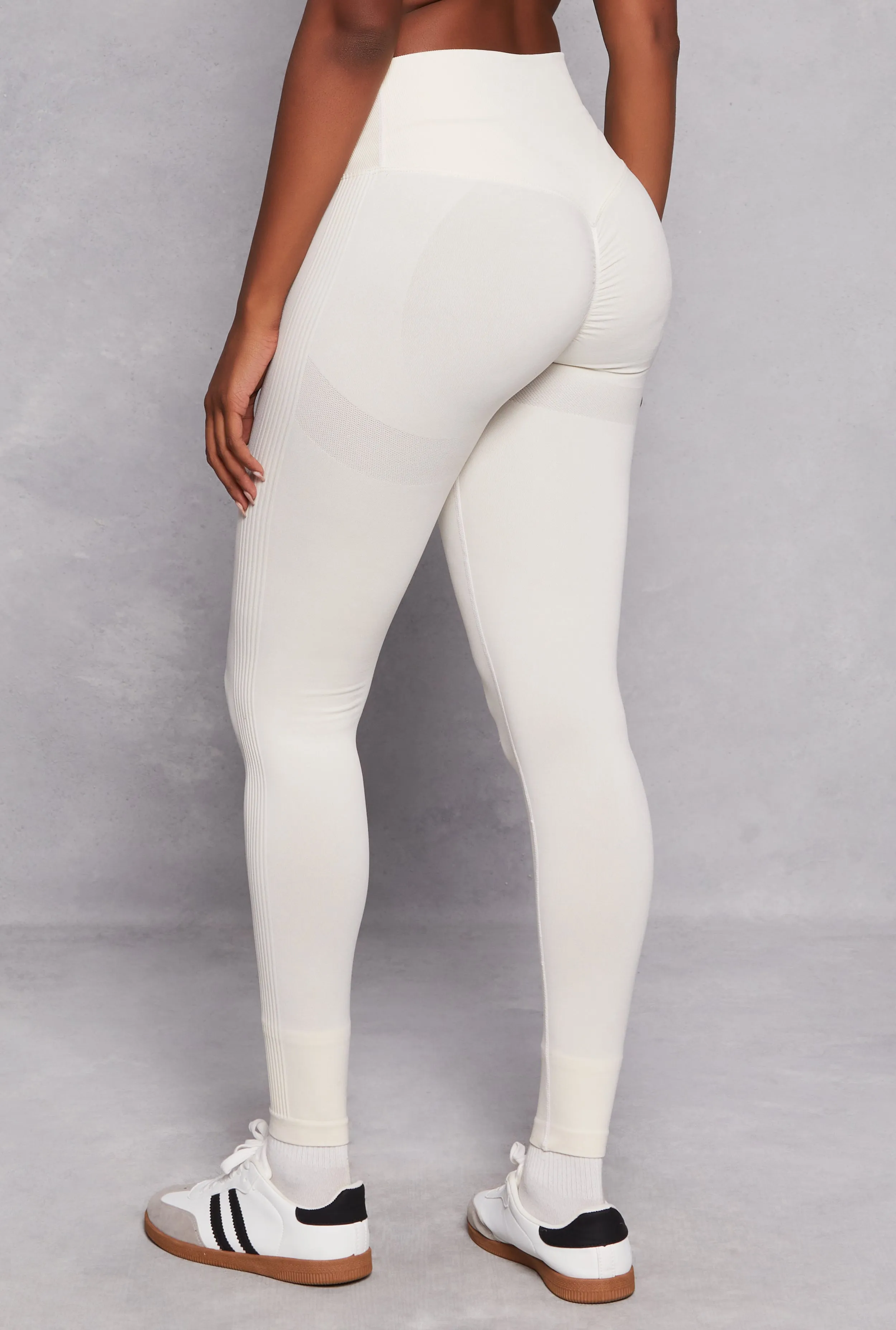 Seamless Ribbed Knit Crossover Leggings sold by Rainbow product image thumbnail 3