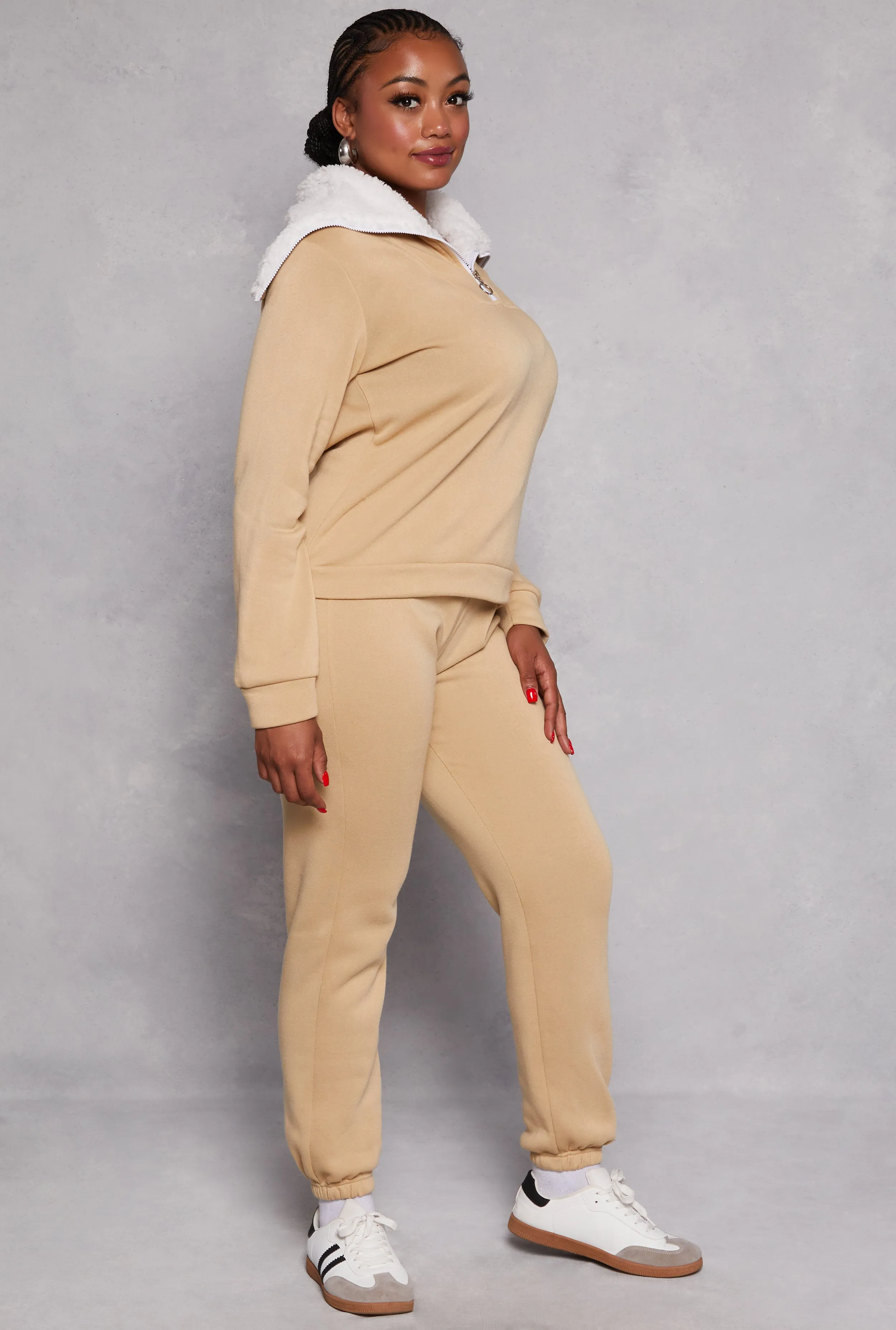 Plus Size Fleece Lined Drawstring Sweatpants sold by Rainbow