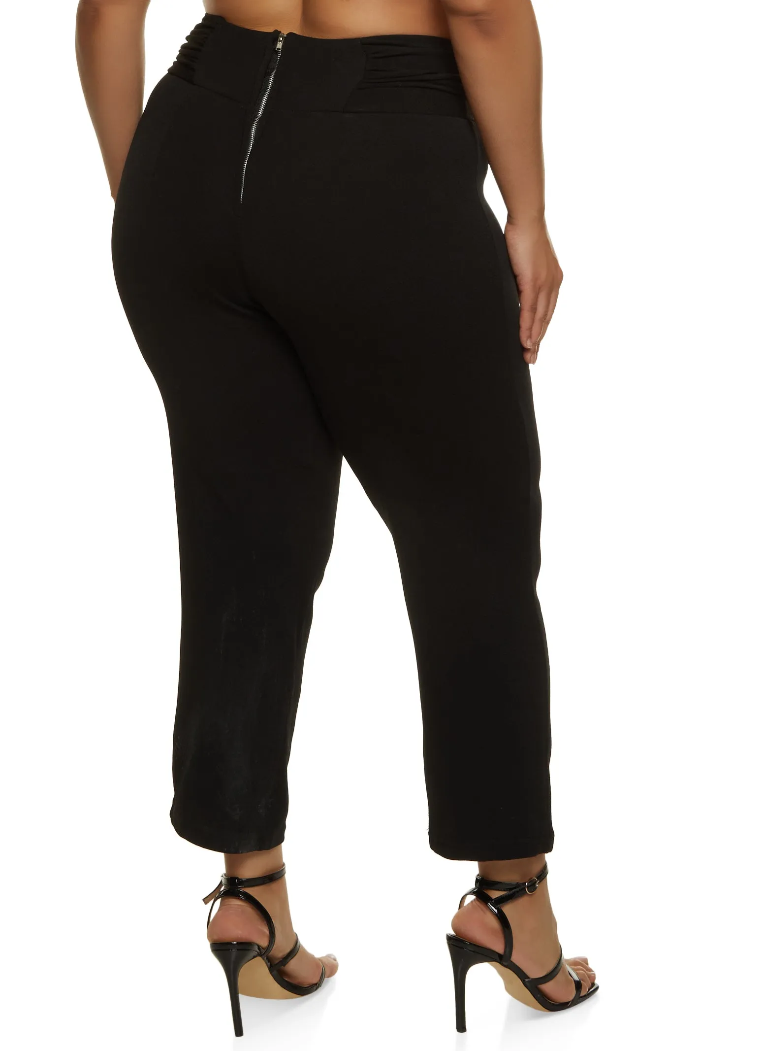 Plus Size Ruched Waist Crepe Knit Pants sold by Rainbow product image thumbnail 3