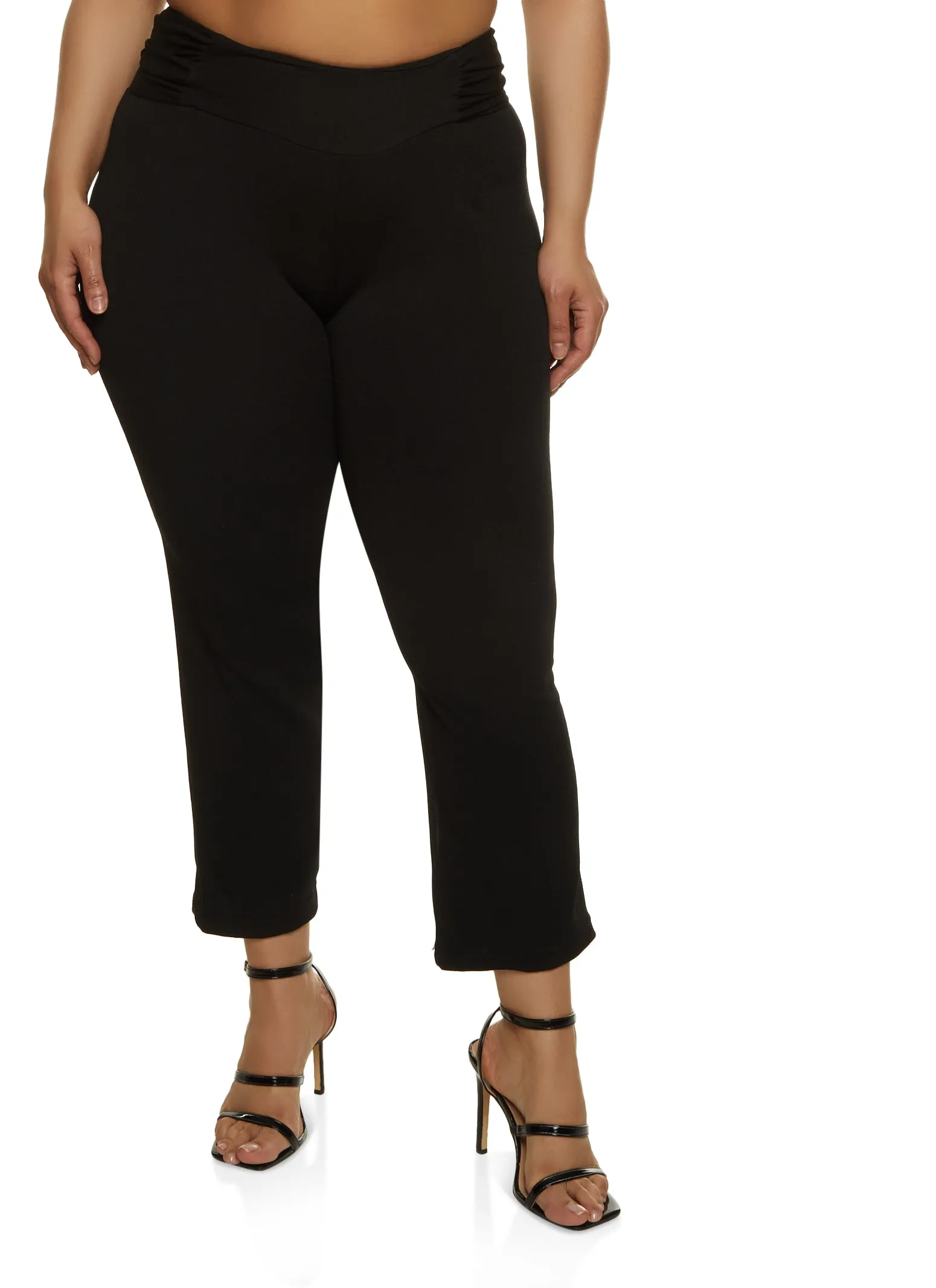 Plus Size Ruched Waist Crepe Knit Pants sold by Rainbow product image thumbnail 2