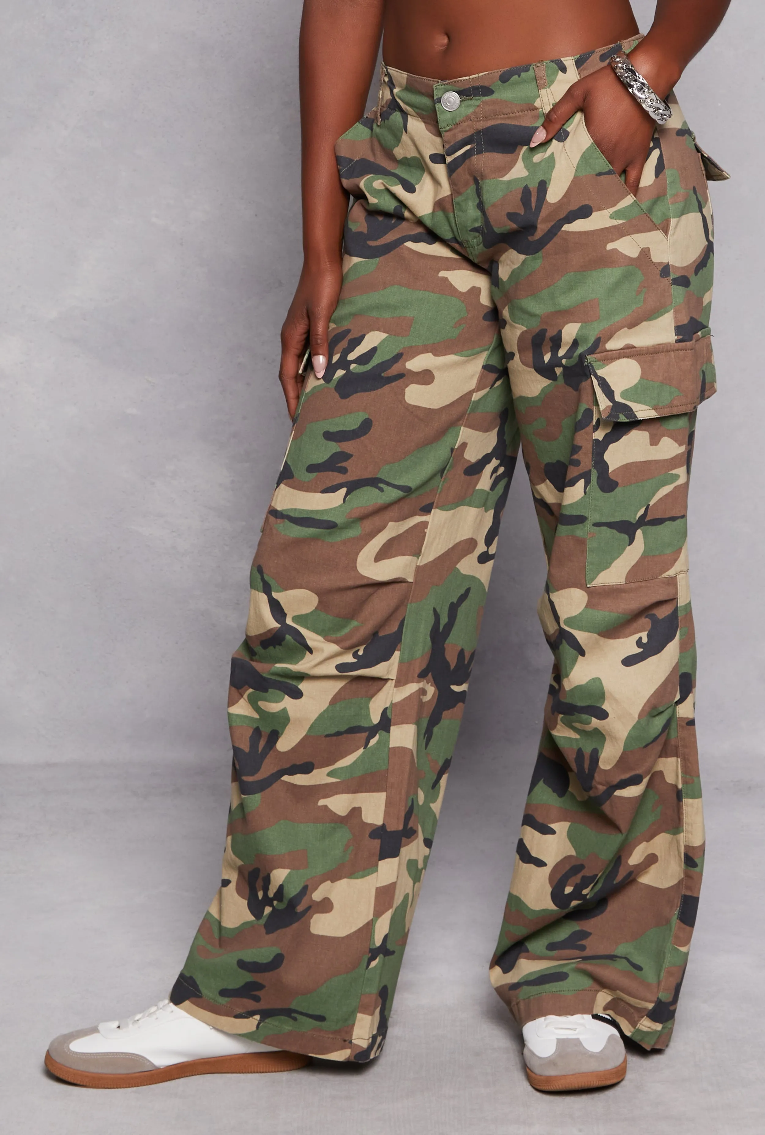 Almost Famous Camouflage Wide Leg Cargo Pants sold by Rainbow product image thumbnail 2