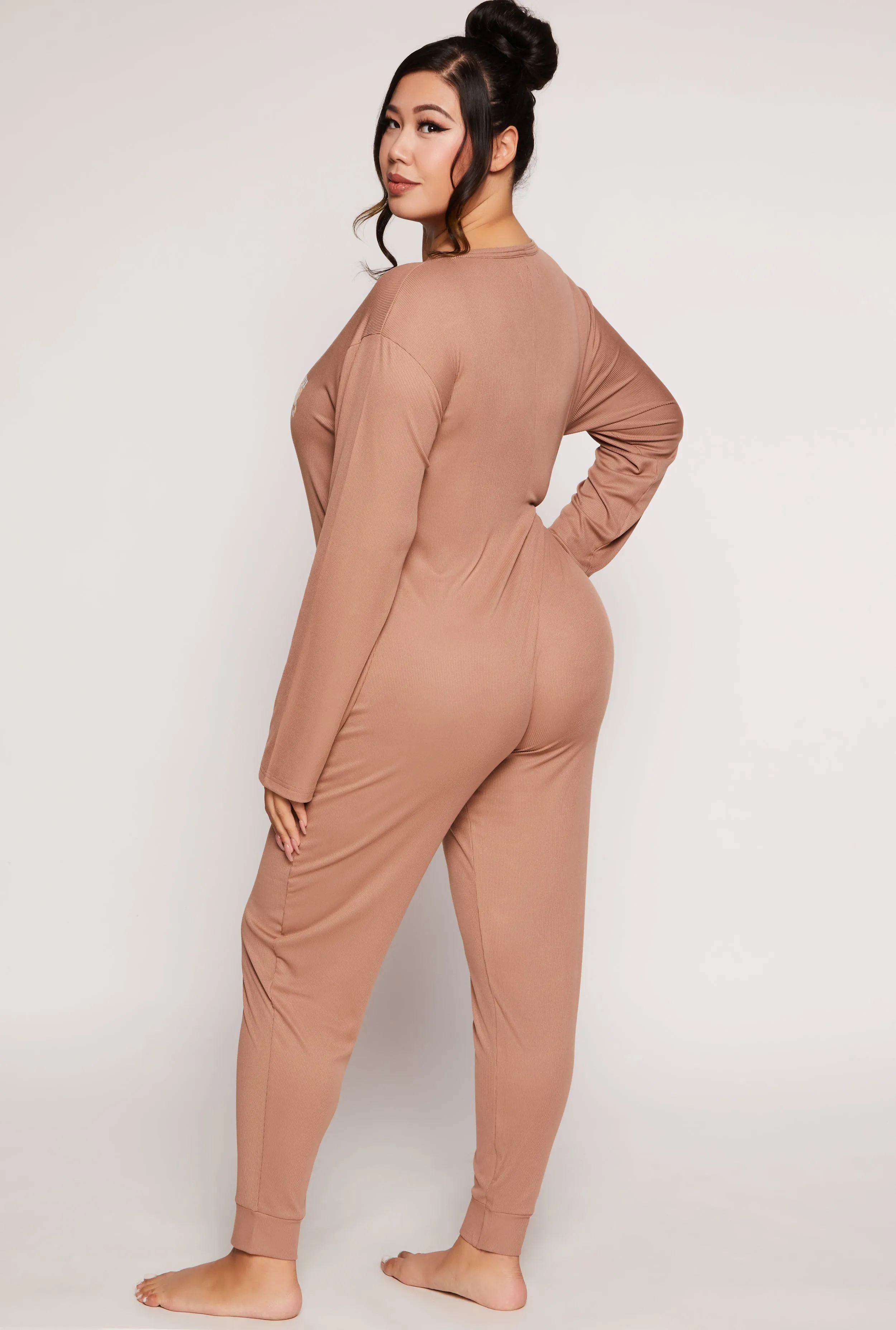 Plus Size Just Relax Bear Graphic Pajama Onesie sold by Rainbow product image thumbnail 2