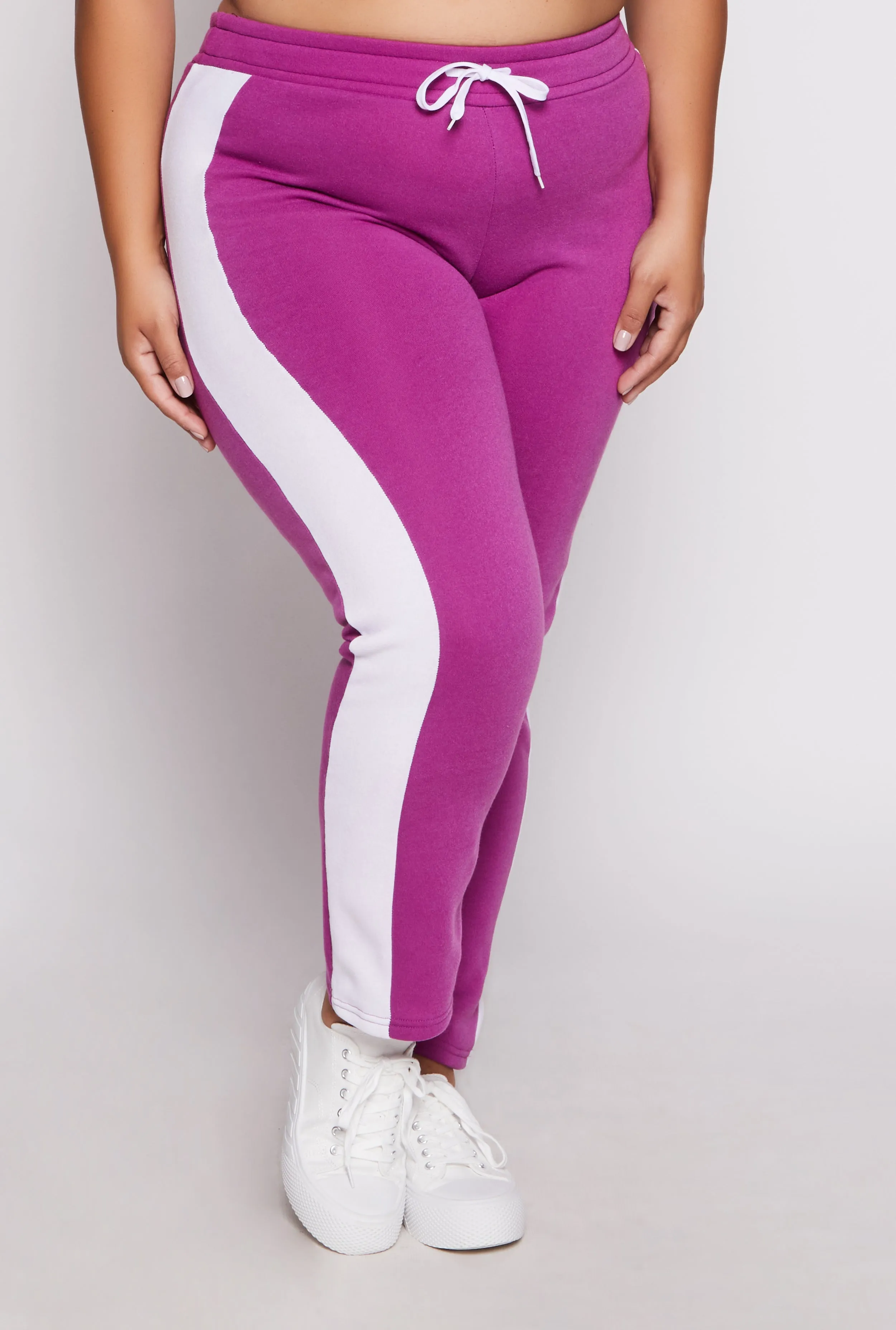 Plus Size Side Stripe High Waisted Joggers sold by Rainbow product image thumbnail 2