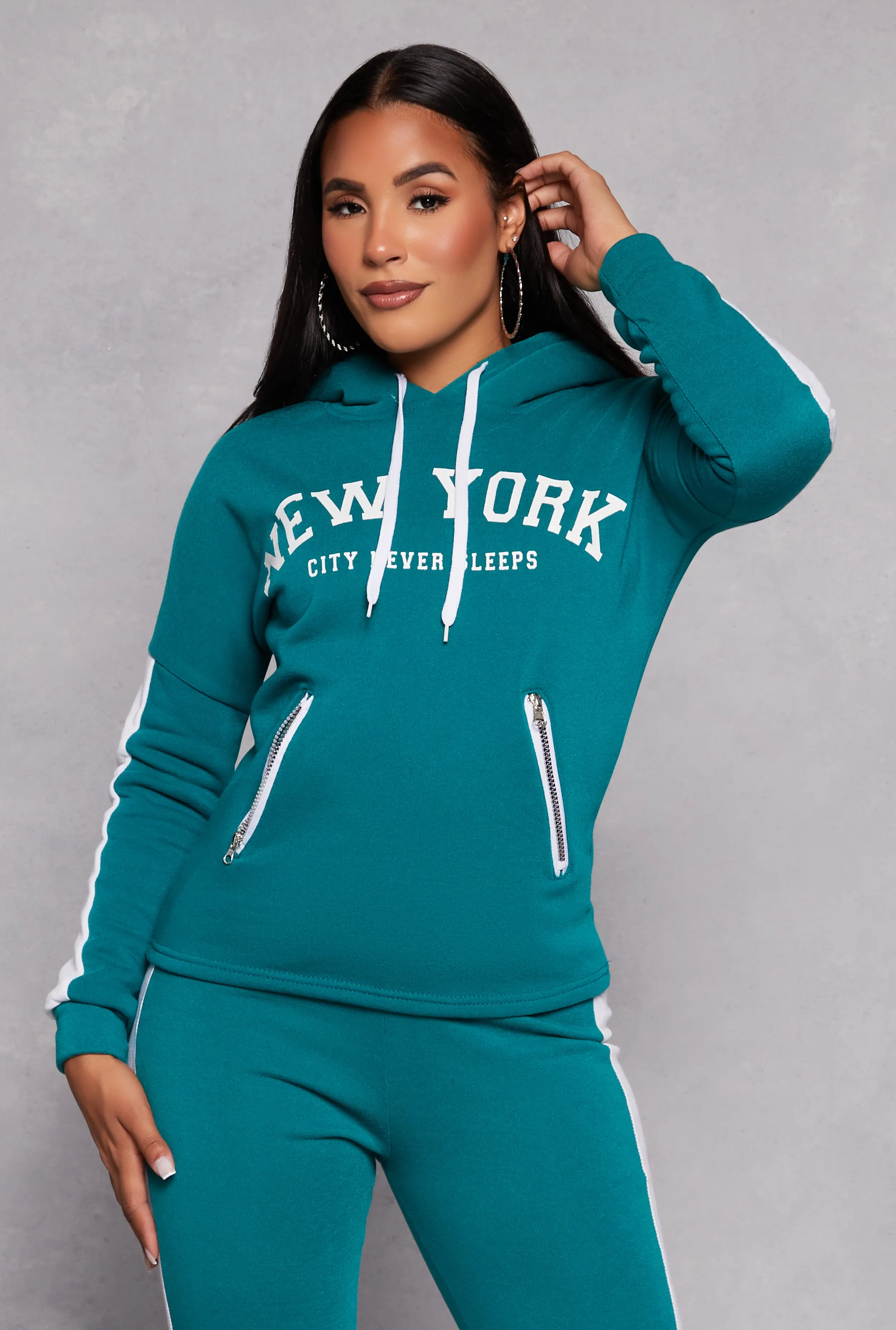 New York Sherpa Lined Pullover Hoodie sold by Rainbow