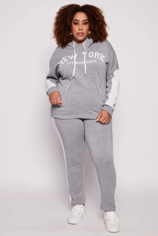 Plus Size Side Stripe High Waisted Joggers sold by Rainbow