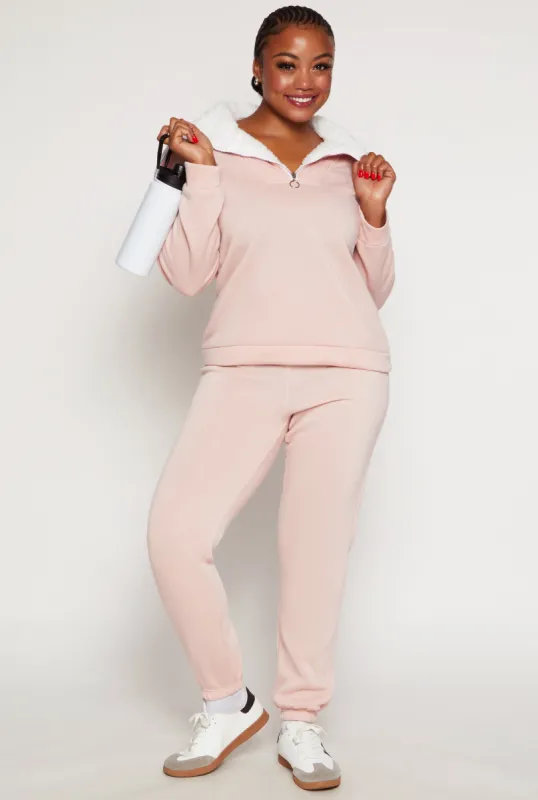 Plus Size Fleece Lined Drawstring Sweatpants sold by Rainbow