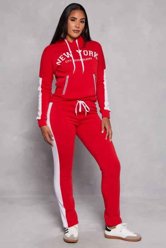 Fleece Drawstring Side Stripe Joggers sold by Rainbow