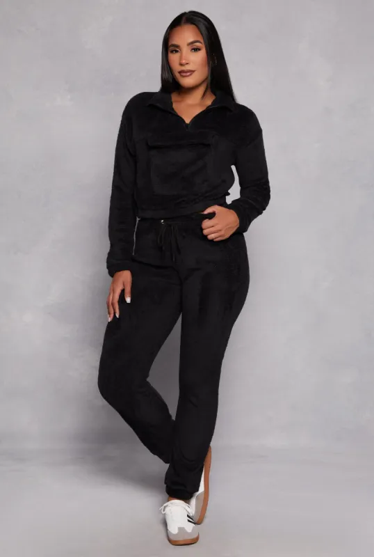 Plush Drawstring Joggers sold by Rainbow