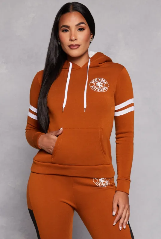 New York Brooklyn Graphic Sherpa Lined Hoodie sold by Rainbow