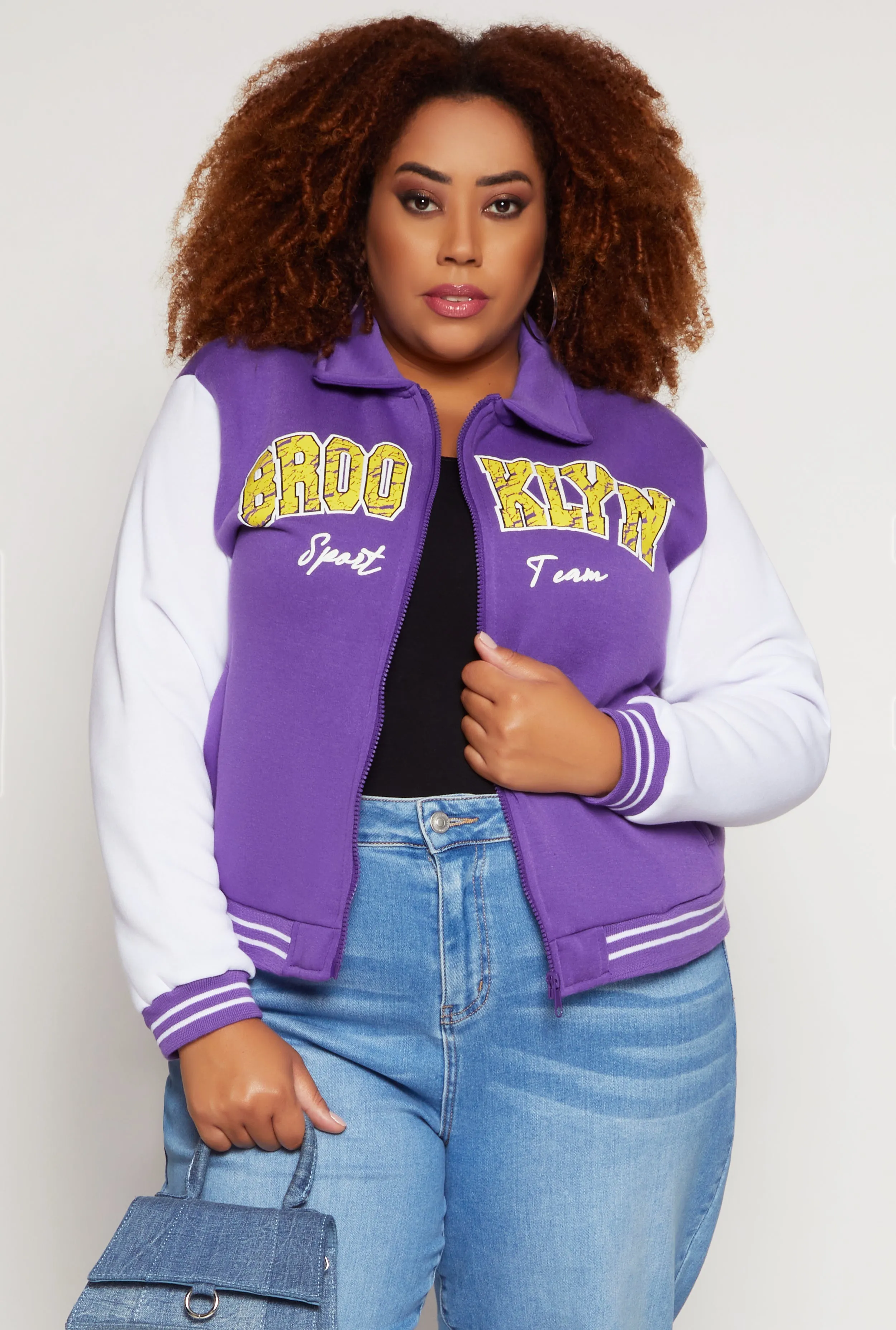 Plus Size Brooklyn Sport Team Varsity Jacket sold by Rainbow