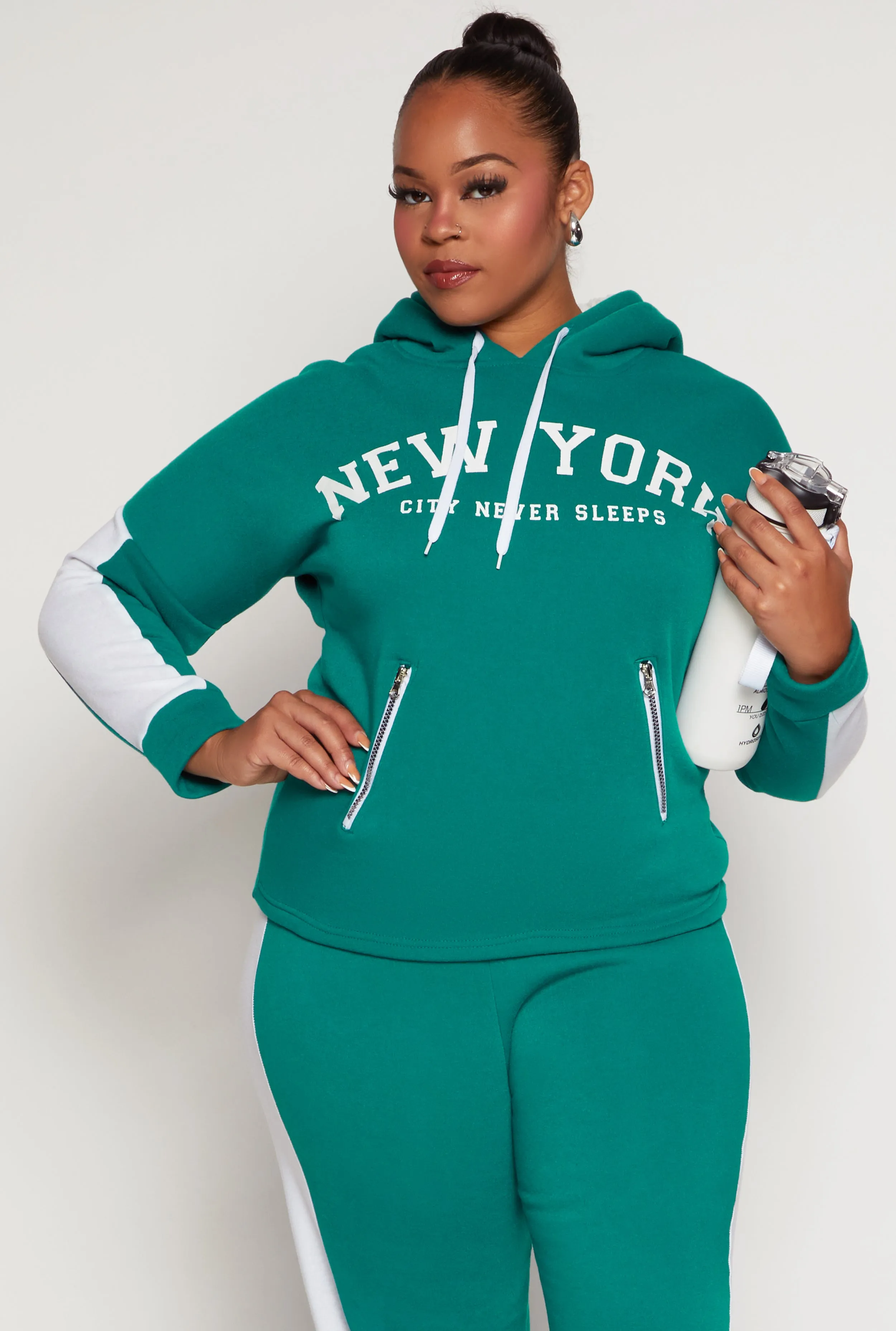 Plus Size New York City Never Sleeps Pullover Hoodie sold by Rainbow