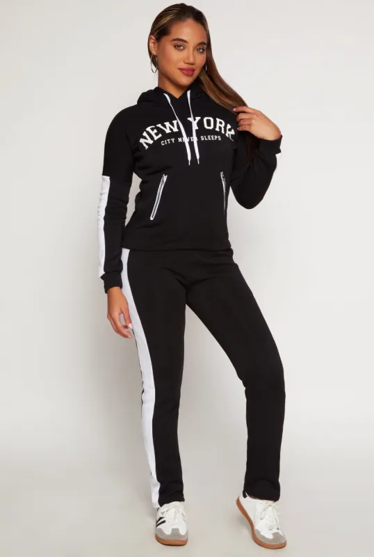 Fleece Drawstring Side Stripe Joggers sold by Rainbow