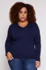 Plus Size Long Sleeve V Neck T Shirt sold by Rainbow