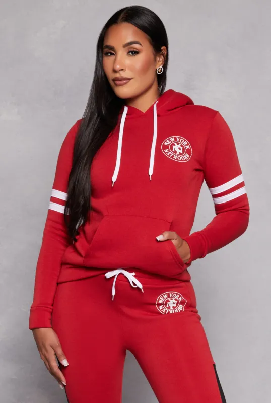 New York Brooklyn Graphic Sherpa Lined Hoodie sold by Rainbow