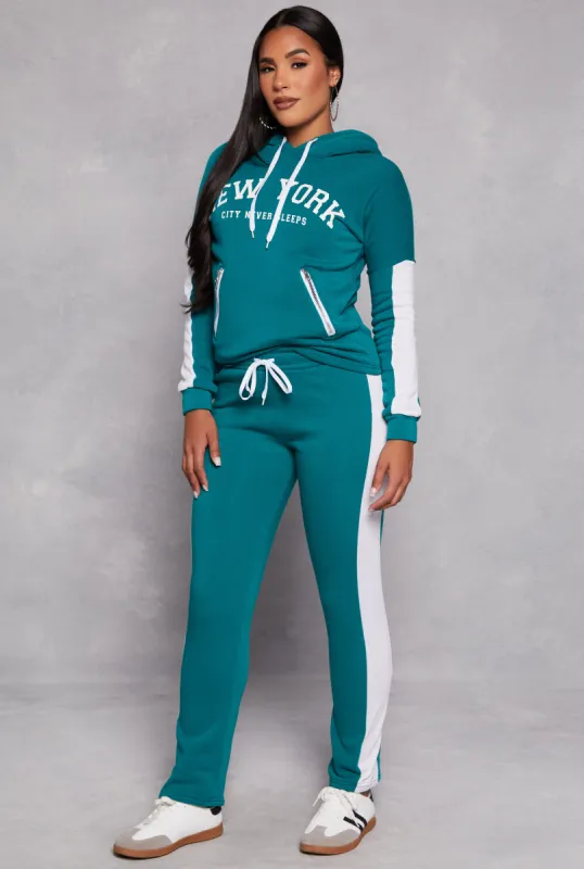 Fleece Drawstring Side Stripe Joggers sold by Rainbow
