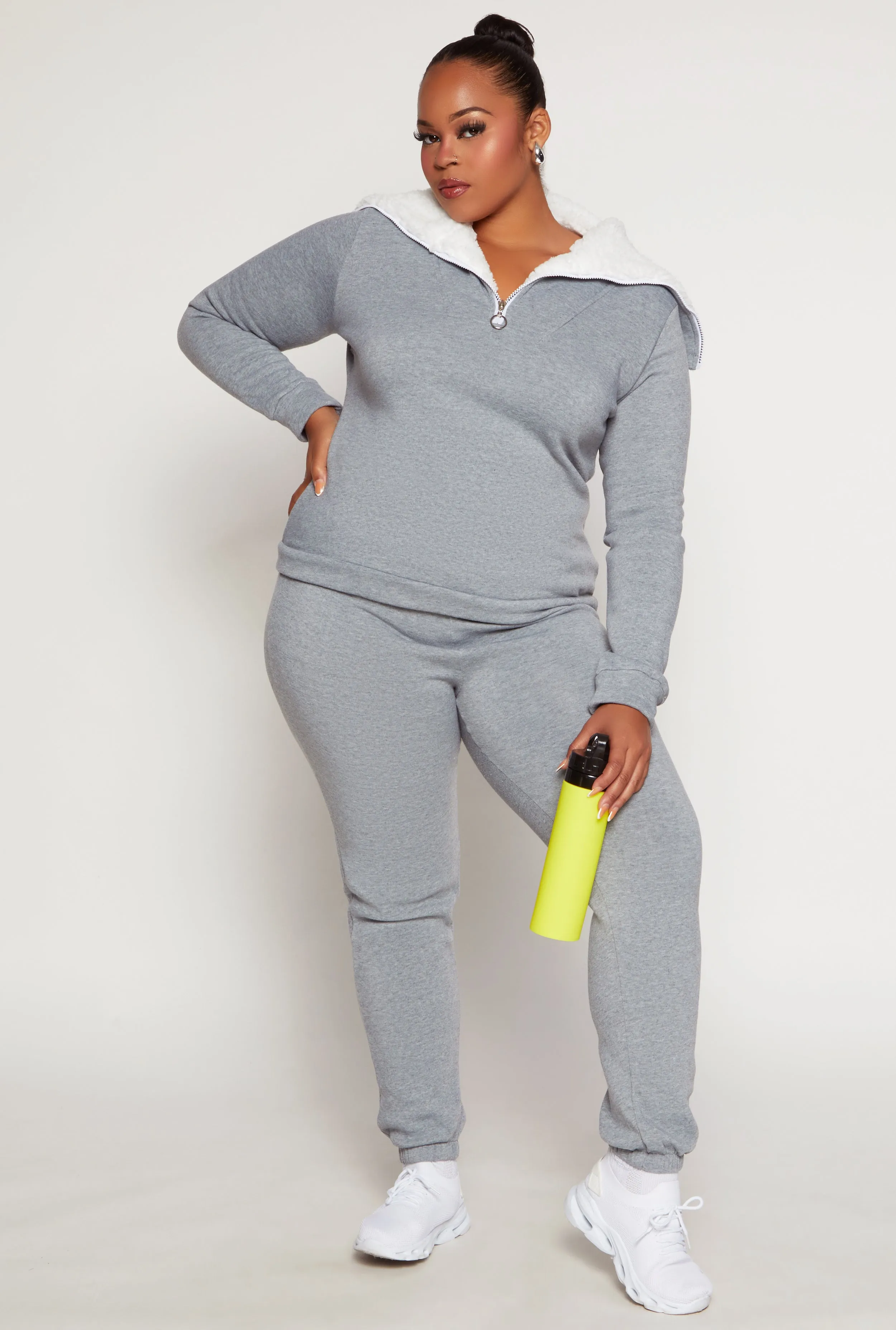 Plus Size Fleece Lined Drawstring Sweatpants sold by Rainbow
