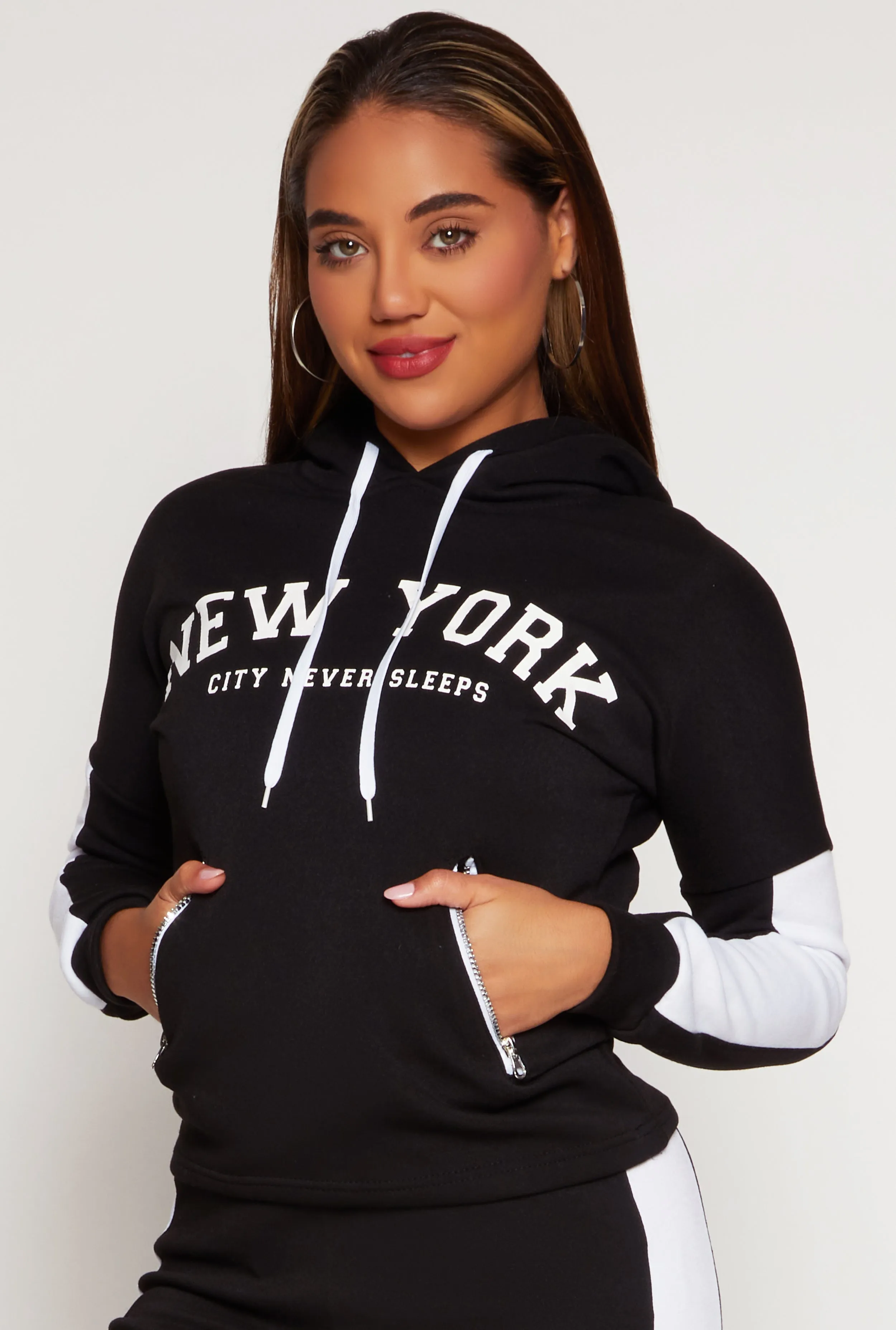 New York Sherpa Lined Pullover Hoodie sold by Rainbow
