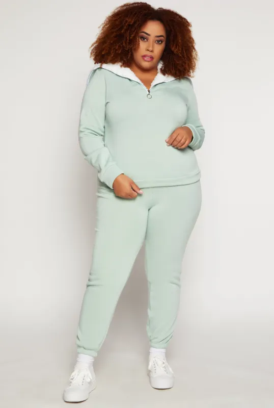 Plus Size Fleece Lined Drawstring Sweatpants sold by Rainbow