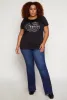 Plus Size Queen Rhinestone Ruched Graphic Tee sold by Rainbow