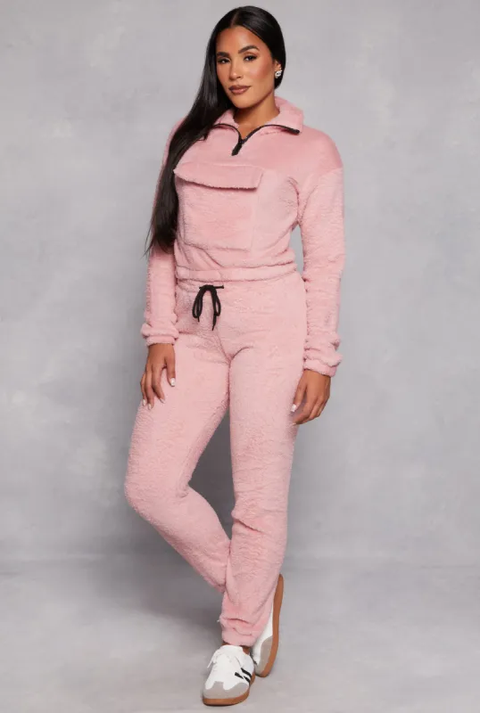 Plush Drawstring Joggers sold by Rainbow