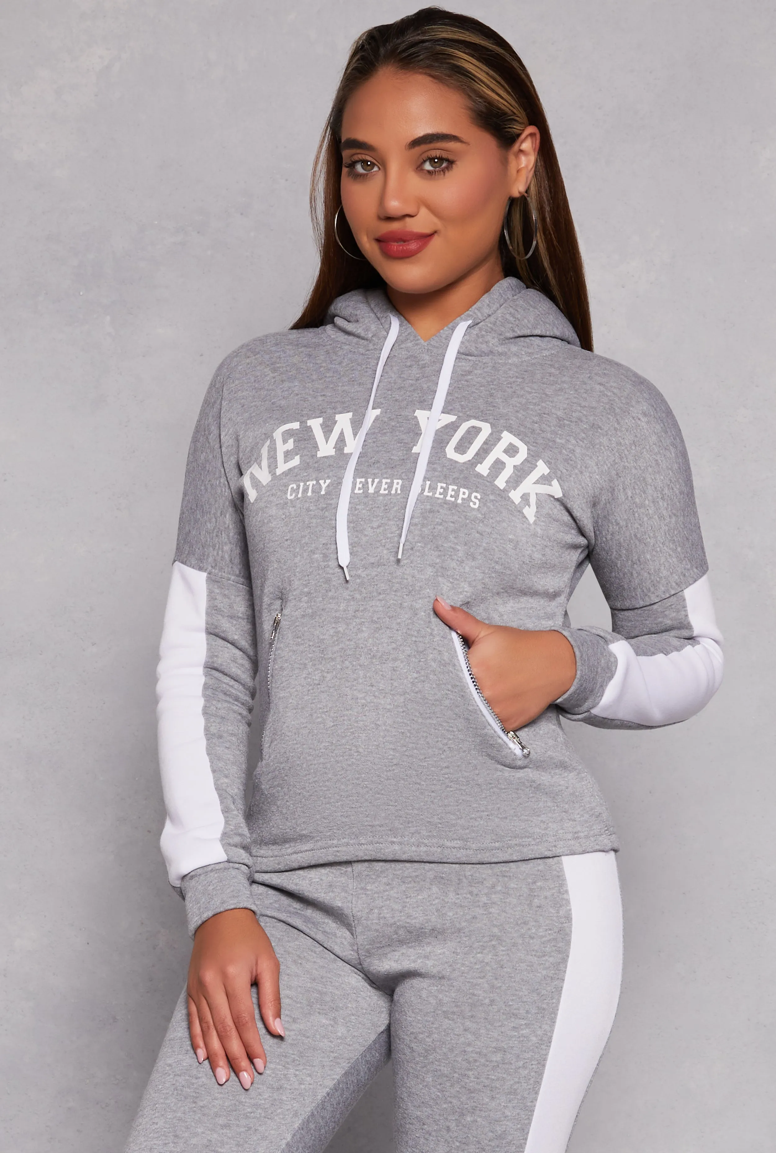 New York Sherpa Lined Pullover Hoodie sold by Rainbow product image thumbnail 2