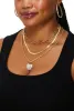 Rhinestone Heart Layered Necklace with Hoop Earring Trio sold by Rainbow