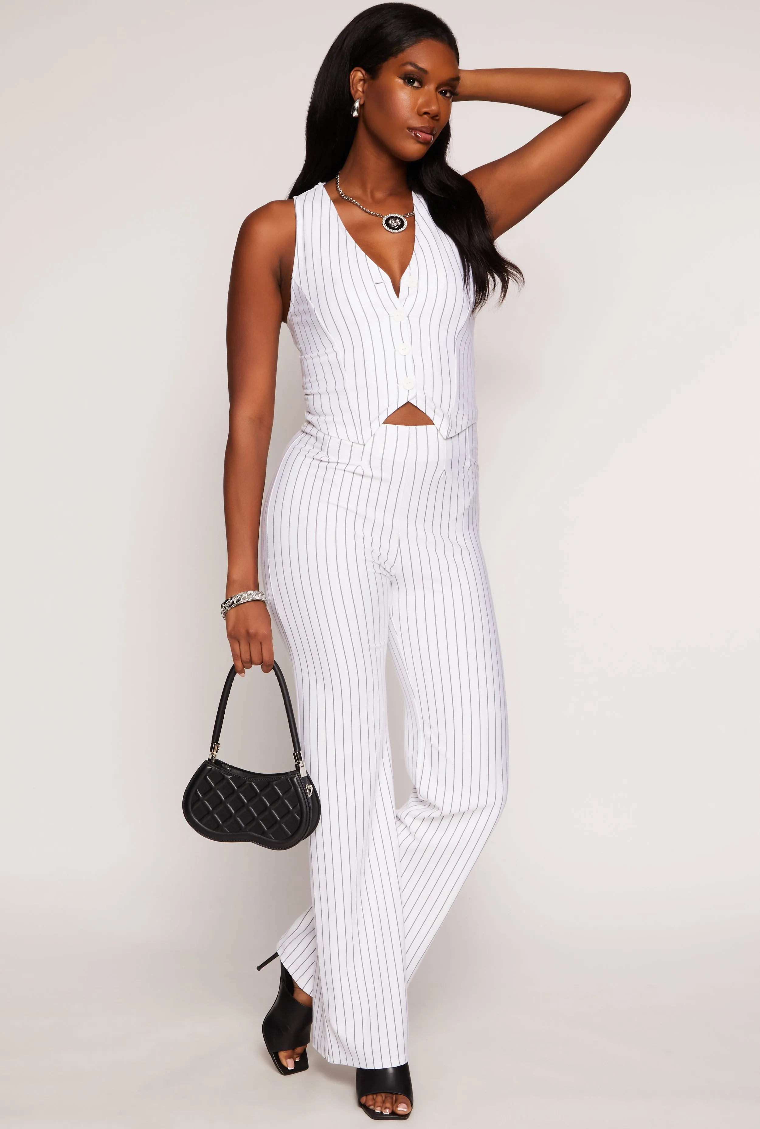 Pinstripe High Waist Dress Pants sold by Rainbow