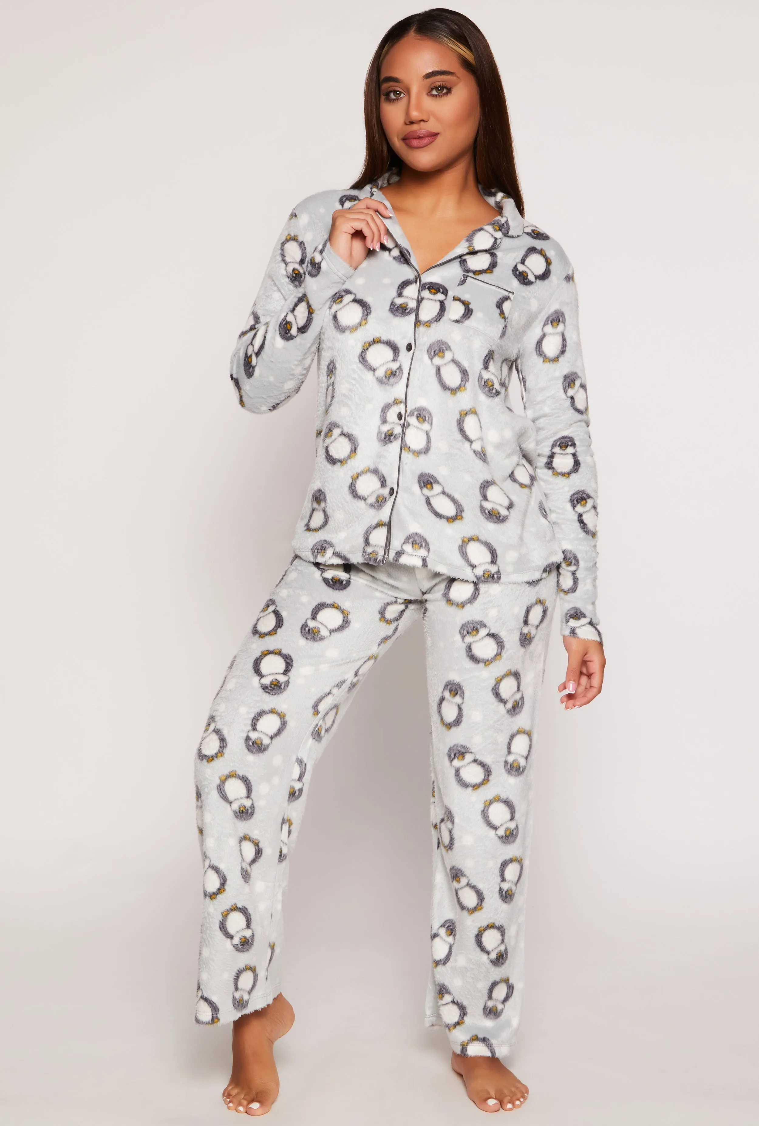 Penguin Graphic Print Pajama Shirt and Pants sold by Rainbow