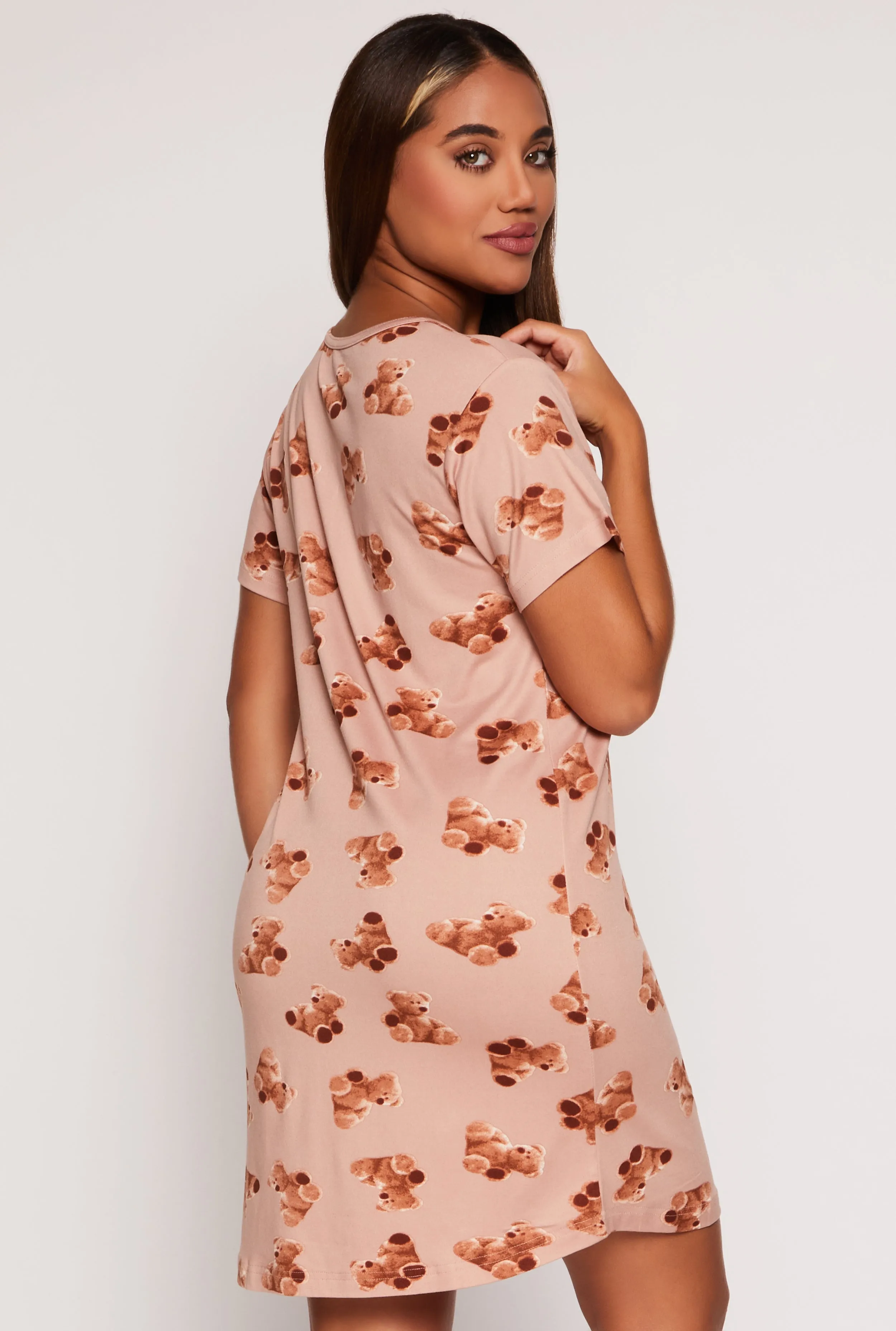 Bearly Awake V Neck Graphic Nightgown sold by Rainbow product image thumbnail 2