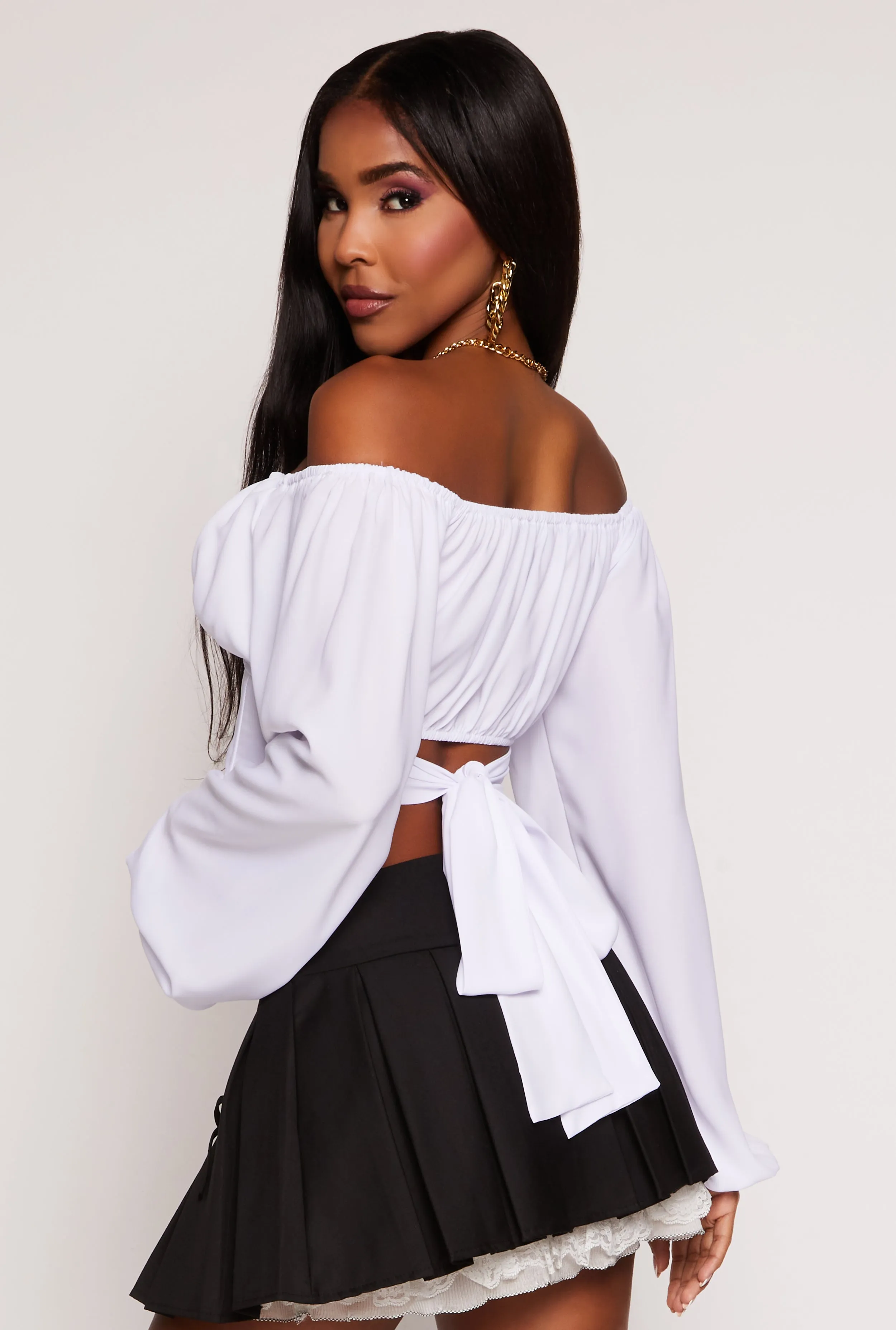 Tie Back Off the Shoulder Corset Top sold by Rainbow product image thumbnail 5