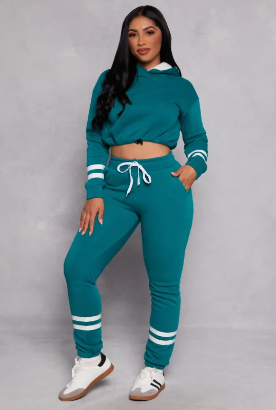 Fleece Lined Varsity Stripe Sweatpants sold by Rainbow