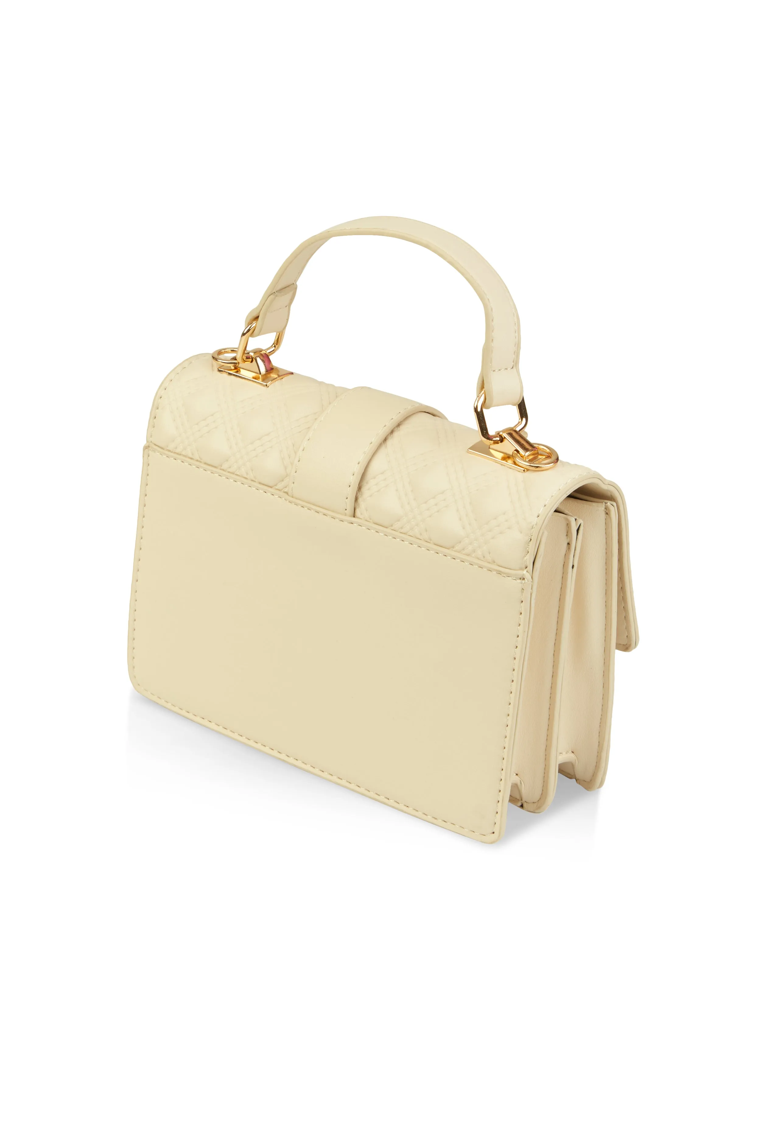 Faux Leather Geometric Quilted Crossbody Handbag sold by Rainbow product image thumbnail 5