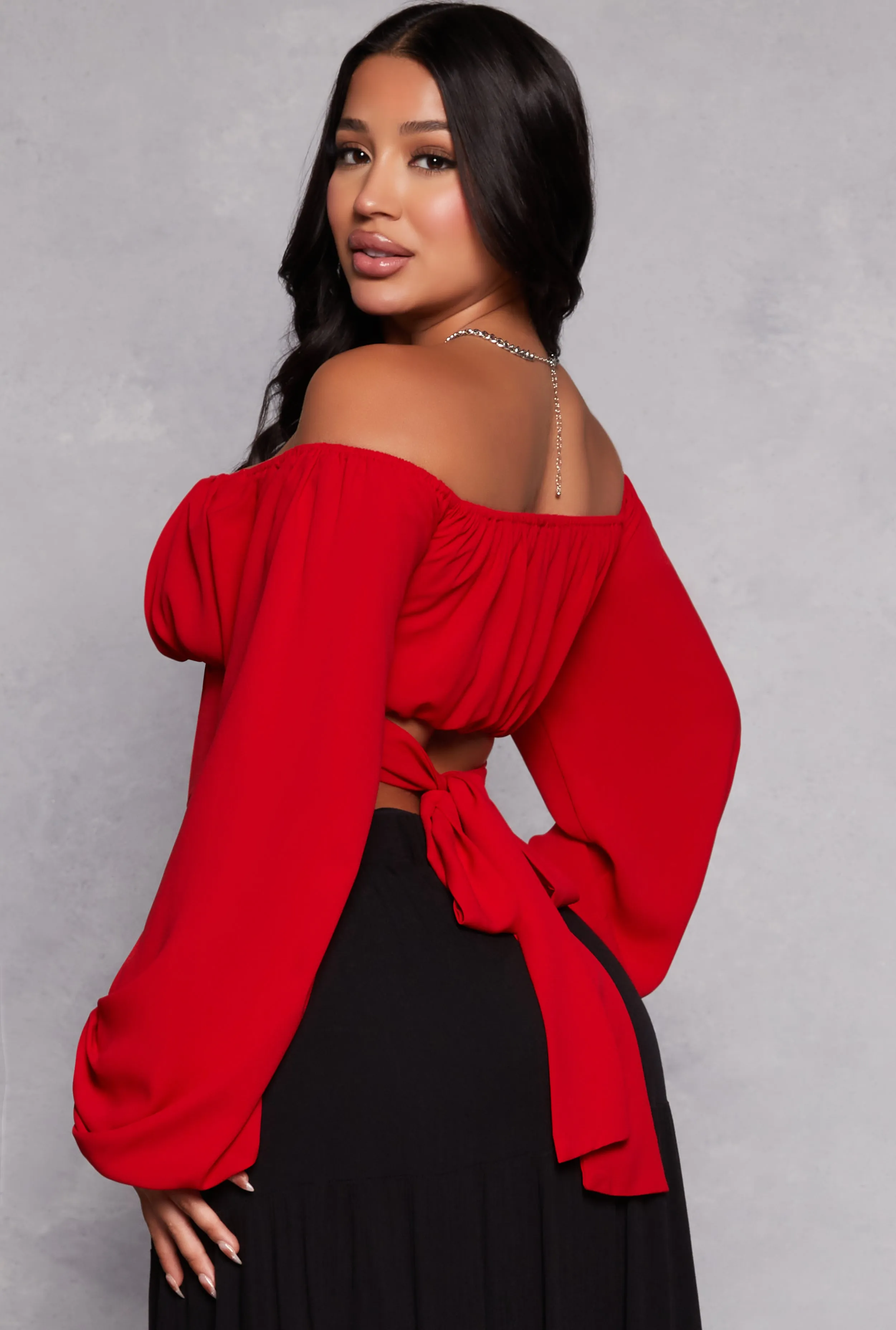 Tie Back Off the Shoulder Corset Top sold by Rainbow product image thumbnail 3