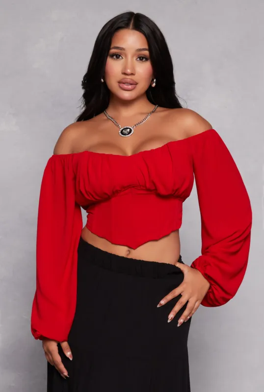 Tie Back Off the Shoulder Corset Top sold by Rainbow