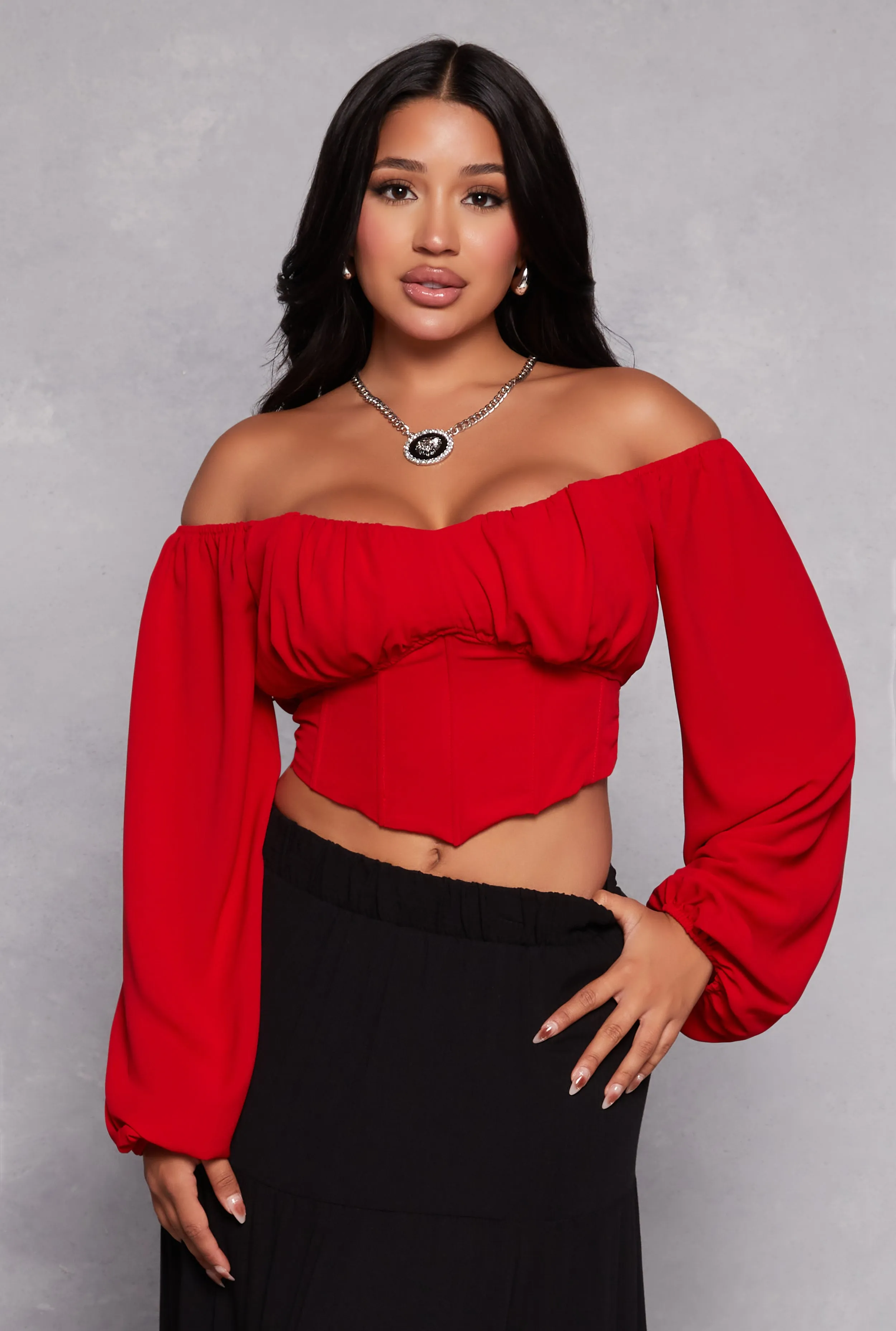 Tie Back Off the Shoulder Corset Top sold by Rainbow