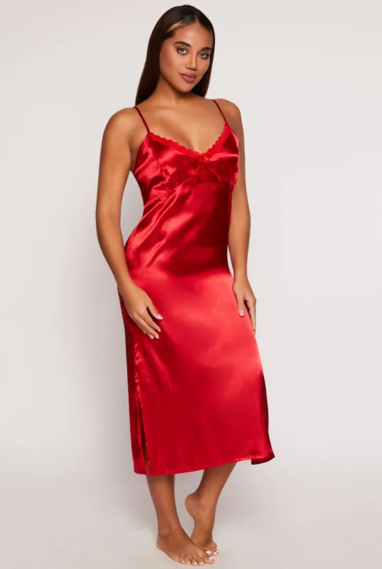 Satin Lace Trim Cami Nightgown sold by Rainbow
