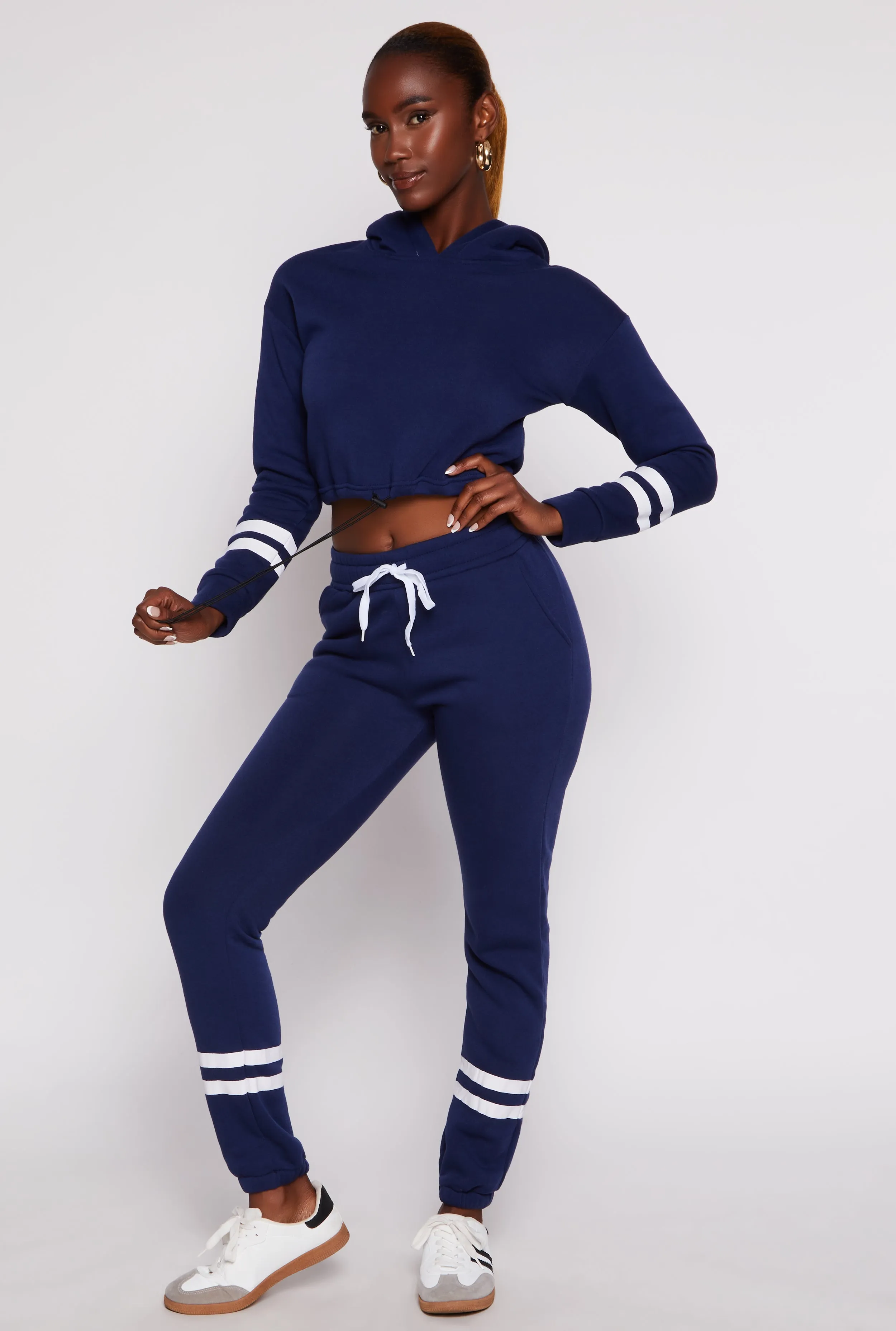 Sherpa Lined Cropped Pullover Hoodie sold by Rainbow product image thumbnail 2