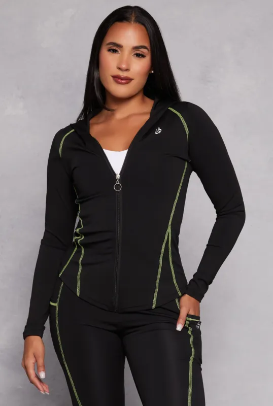 Decorative Stitch Hooded Track Jacket sold by Rainbow