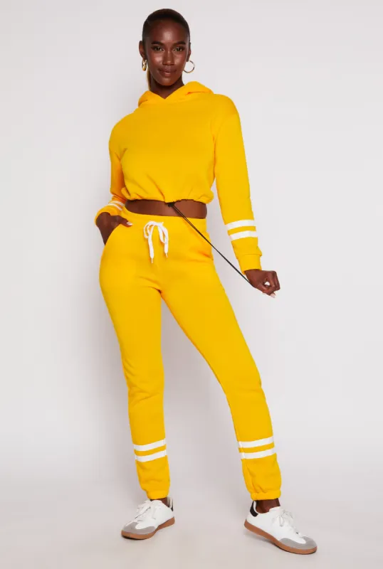 Fleece Lined Varsity Stripe Sweatpants sold by Rainbow