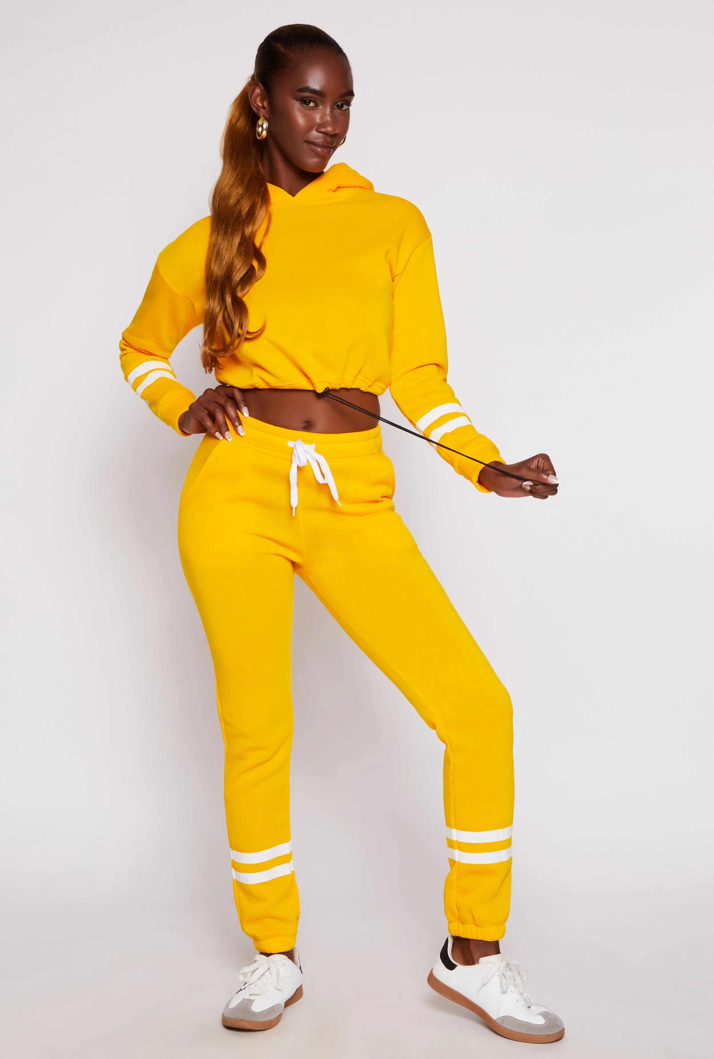 Sherpa Lined Cropped Pullover Hoodie sold by Rainbow product image thumbnail 2