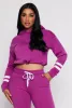 Sherpa Lined Cropped Pullover Hoodie sold by Rainbow
