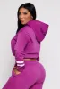 Sherpa Lined Cropped Pullover Hoodie sold by Rainbow