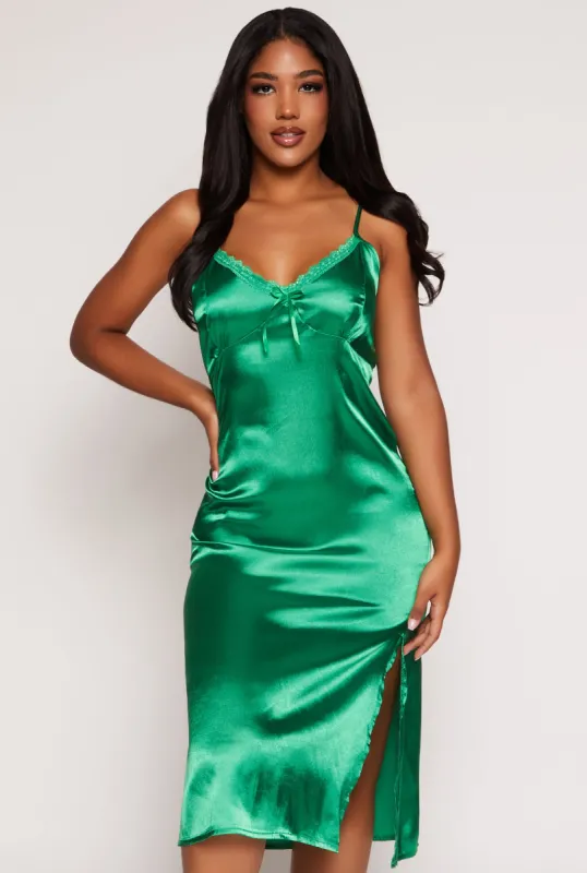 Satin Lace Trim Cami Nightgown sold by Rainbow