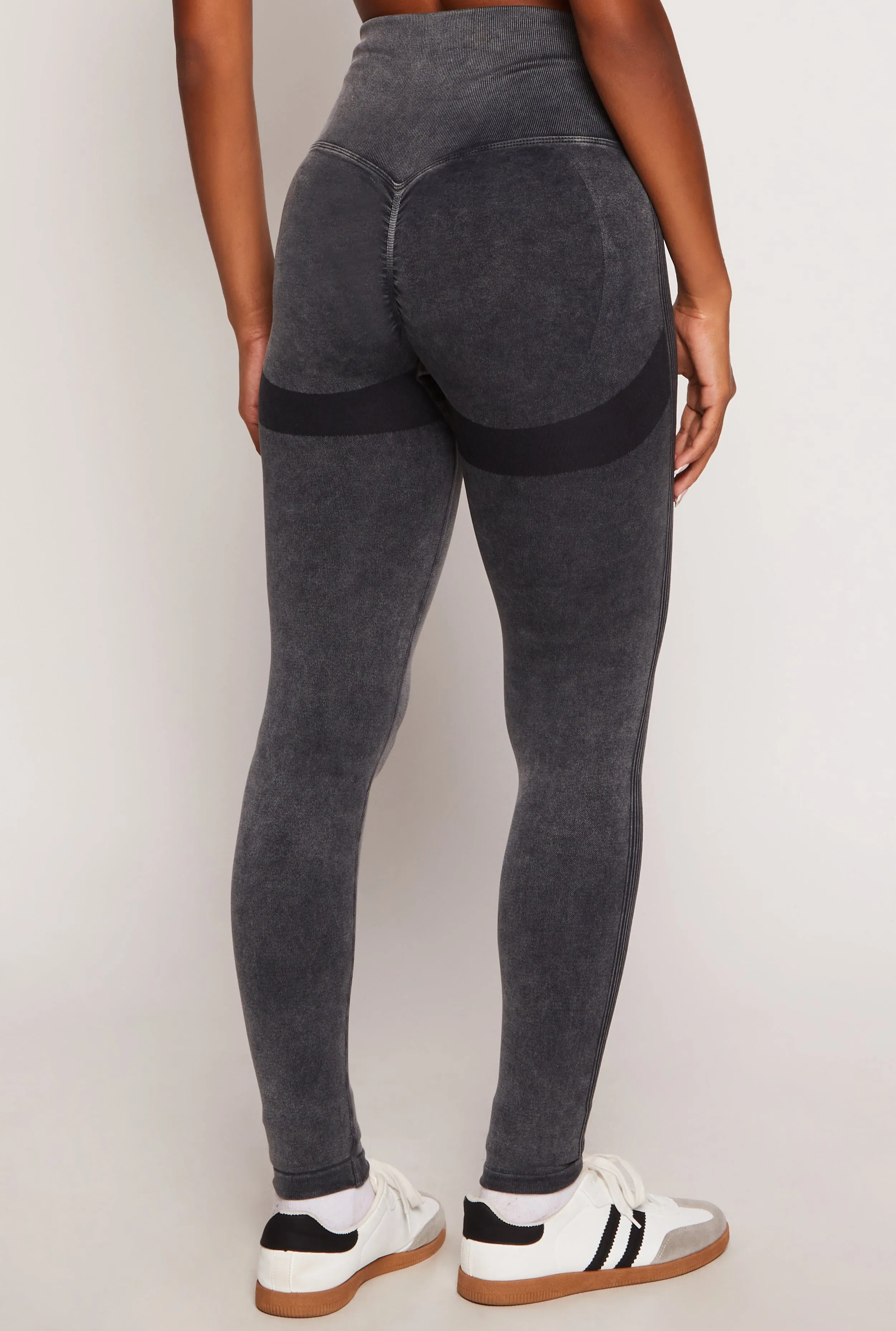 Seamless Ribbed Knit Crossover Leggings sold by Rainbow product image thumbnail 3