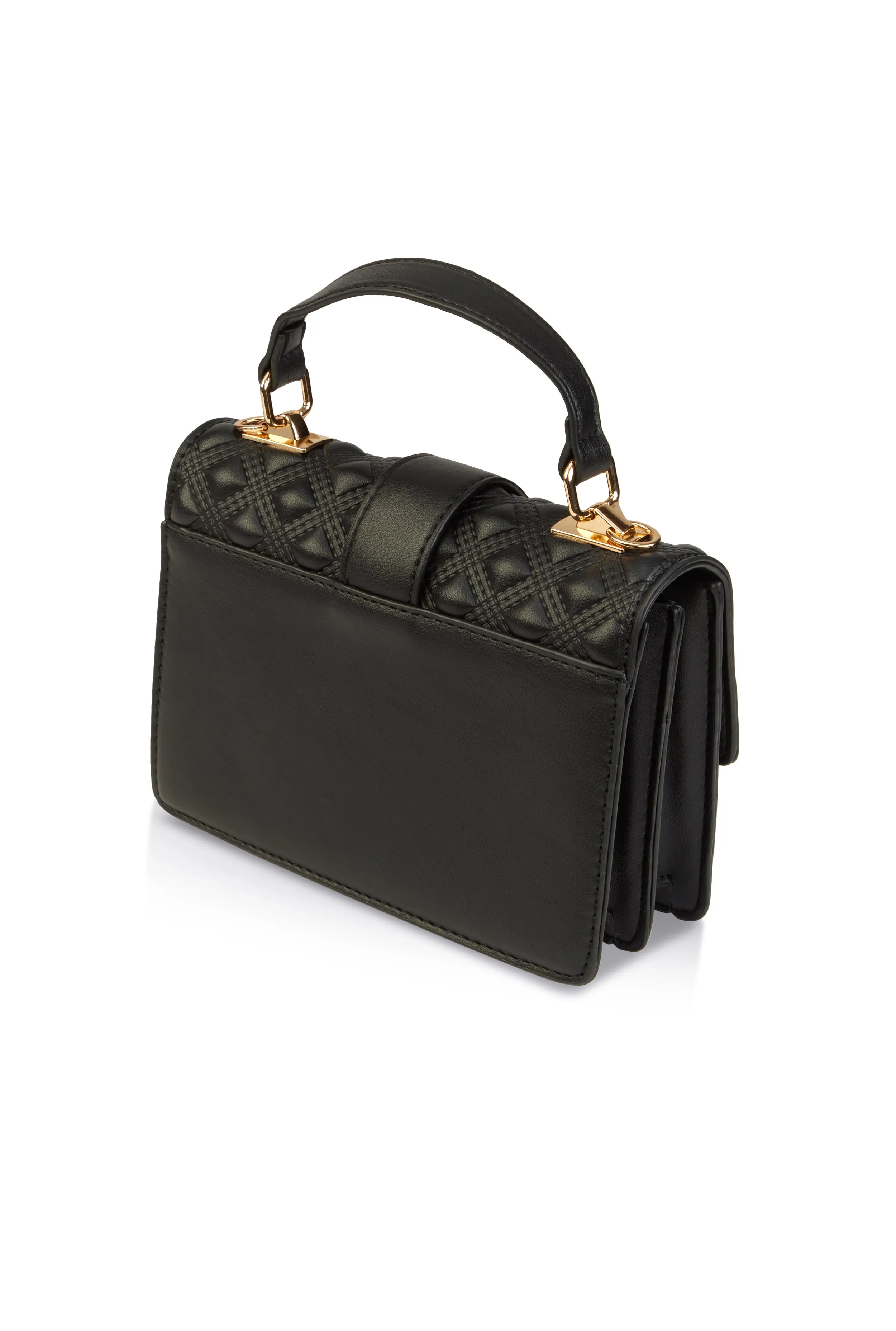 Faux Leather Geometric Quilted Crossbody Handbag sold by Rainbow product image thumbnail 5