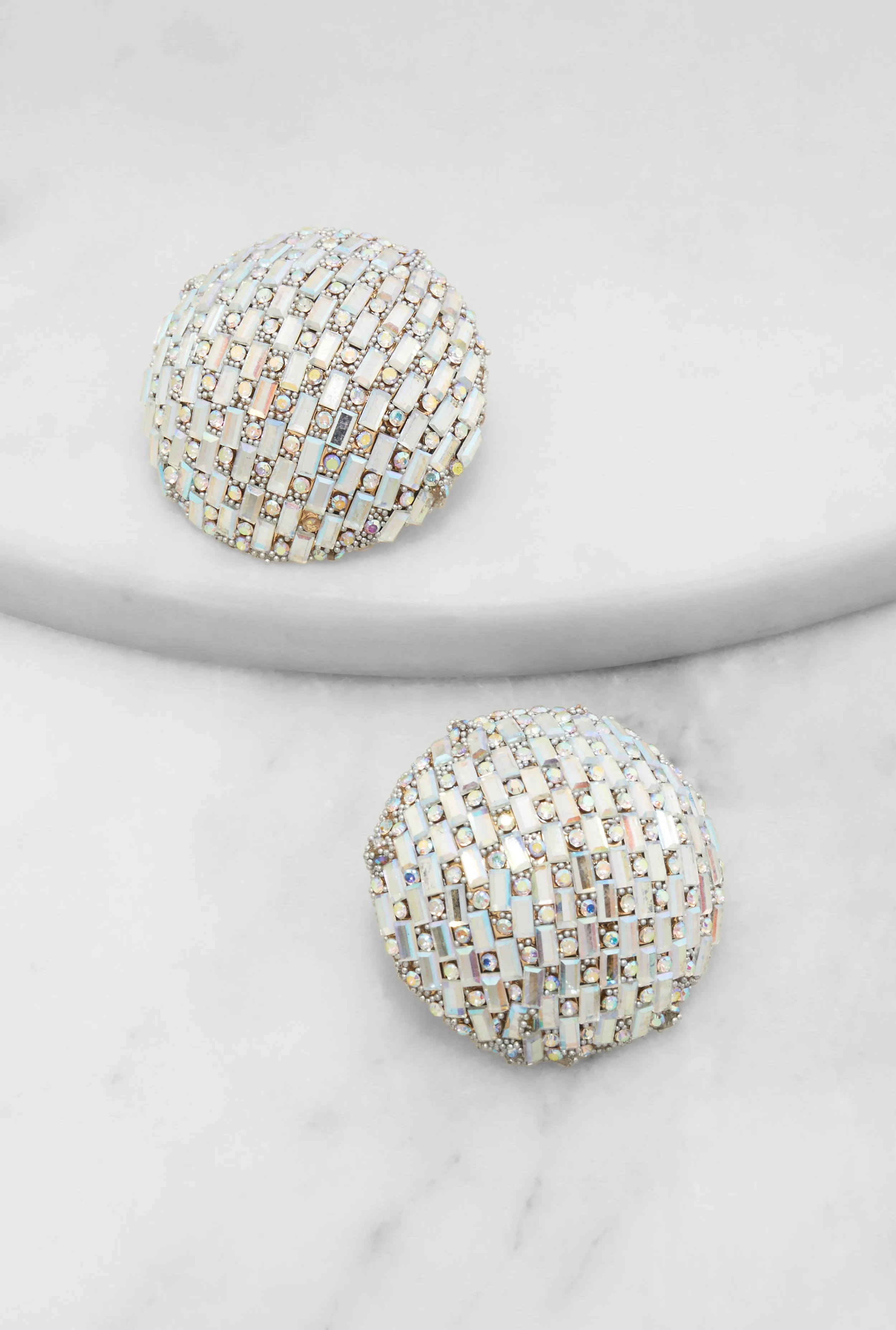 Cubic Zirconia Baguette Dome Earrings sold by Rainbow product image thumbnail 2