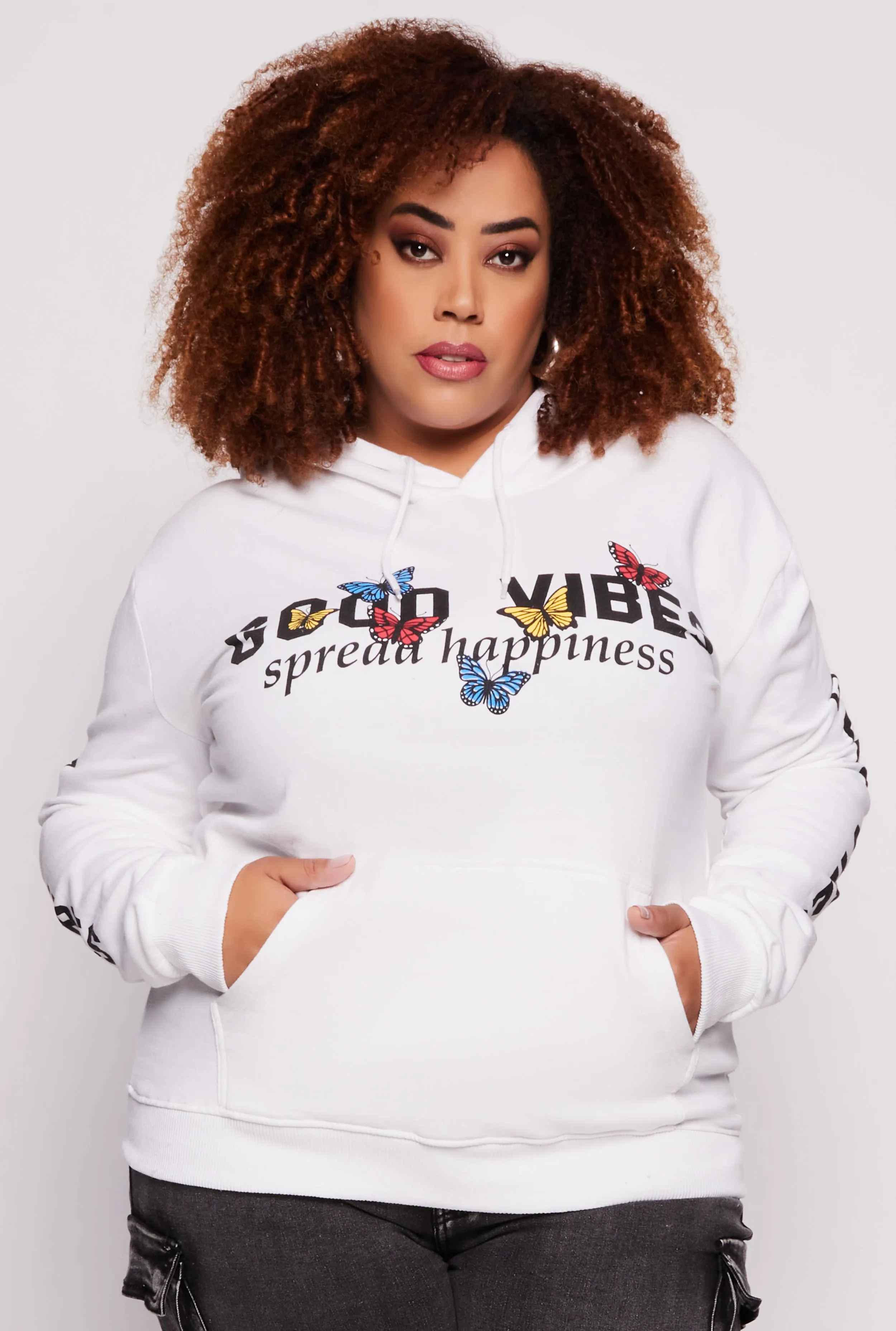 Plus Size Good Vibes 93 Hoodie sold by Rainbow