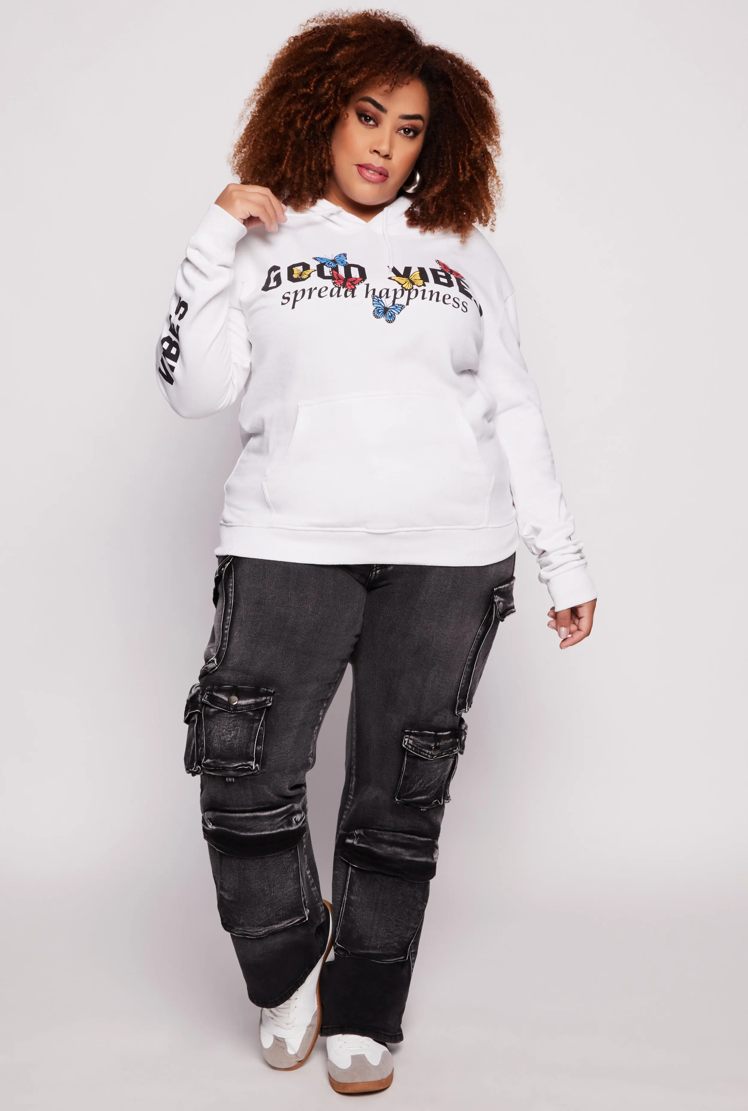 Plus Size Good Vibes 93 Hoodie sold by Rainbow product image thumbnail 2