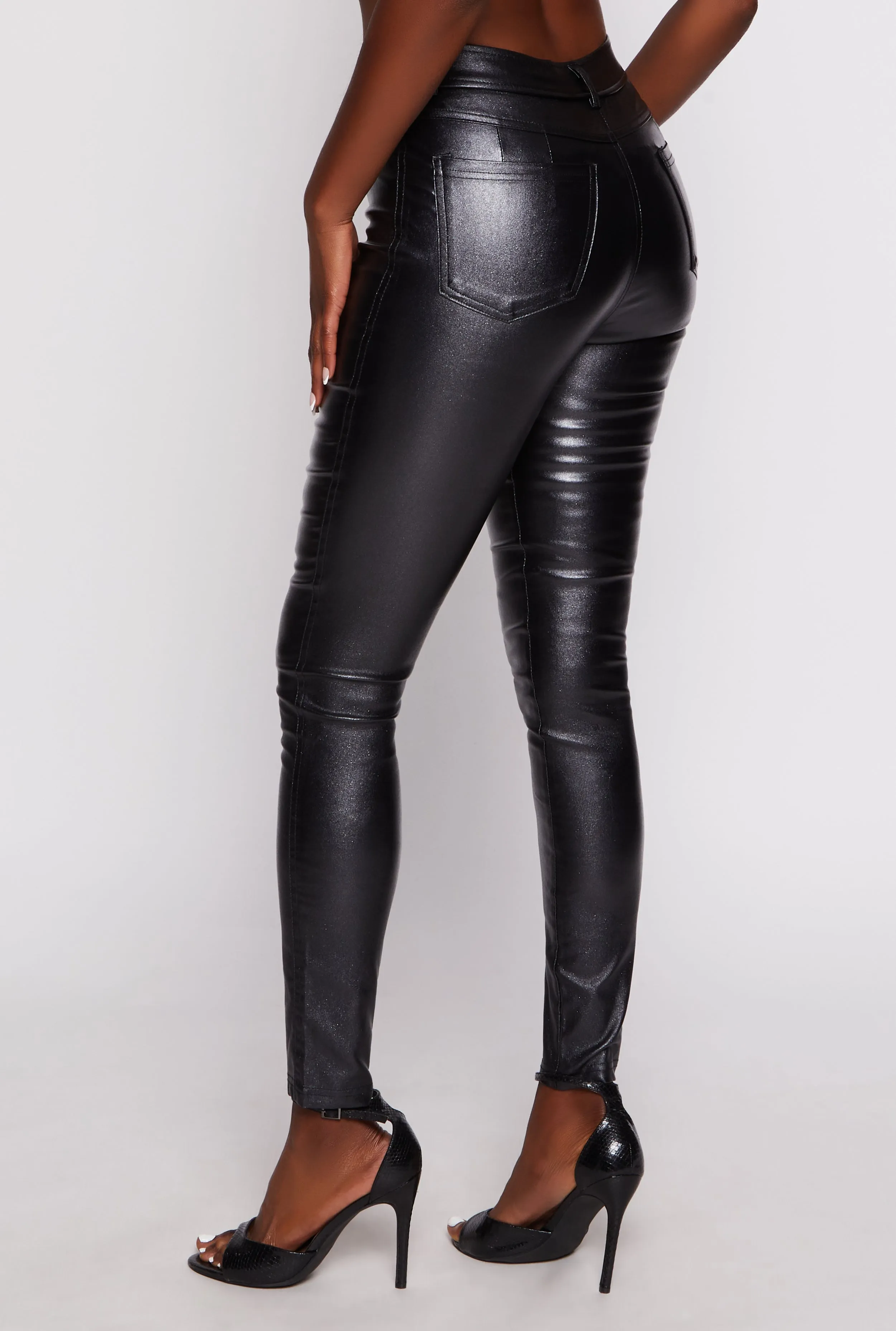 Faux Leather Metallic Skinny Pants sold by Rainbow product image thumbnail 3