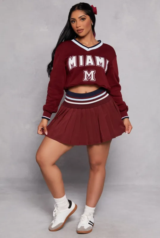 Varsity Stripe Pleated Tennis Skirt sold by Rainbow